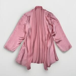 Peter Cohen Women's Slim Open Front Cardigan Pink Size Small Lightweight Satin
